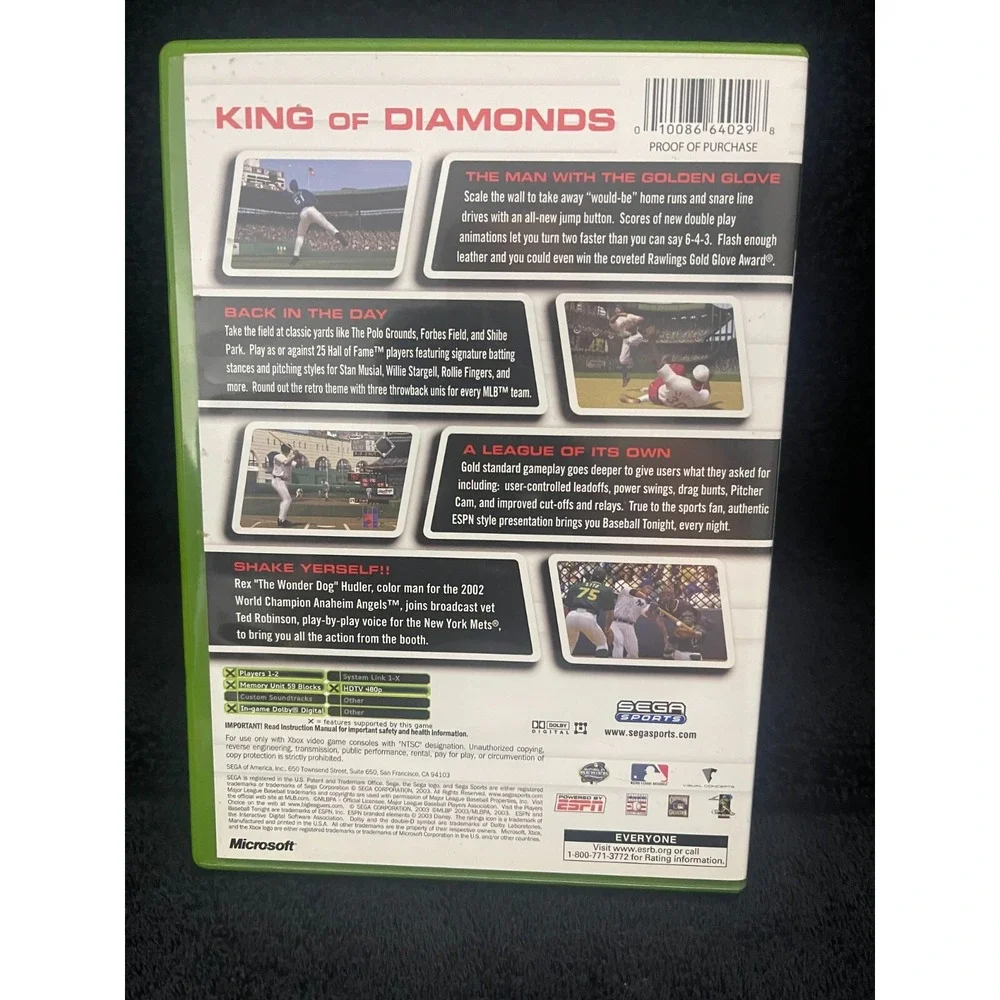 World Series 2K3 Baseball Microsoft Xbox Original Sega Sports CIB Jason Giambi
